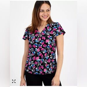 Jones‎ New York Blouse Size PXS – NWT Floral Print Short Sleeve Top